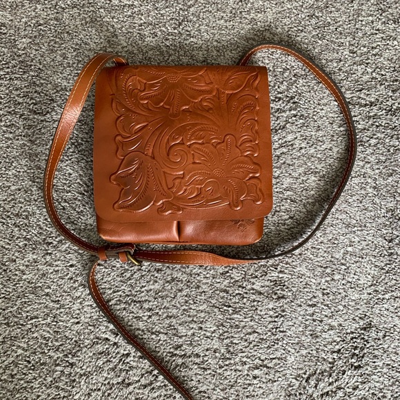 Patricia Nash Handbags - Patricia Nash  *Granada* Tooled Leather Crossbody Purse, EUC, Cognac Brown